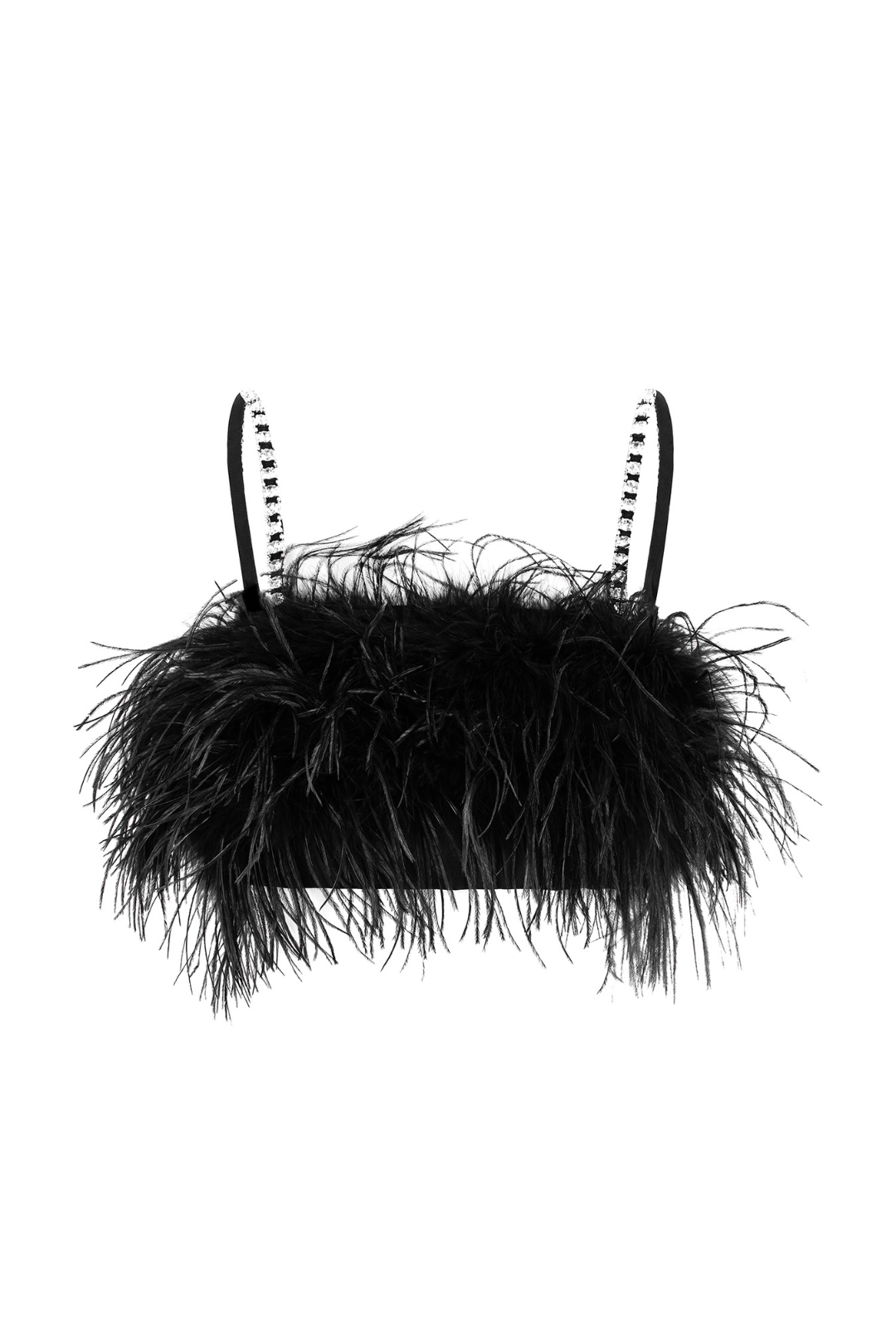 Feather Top with Rhinestone Straps