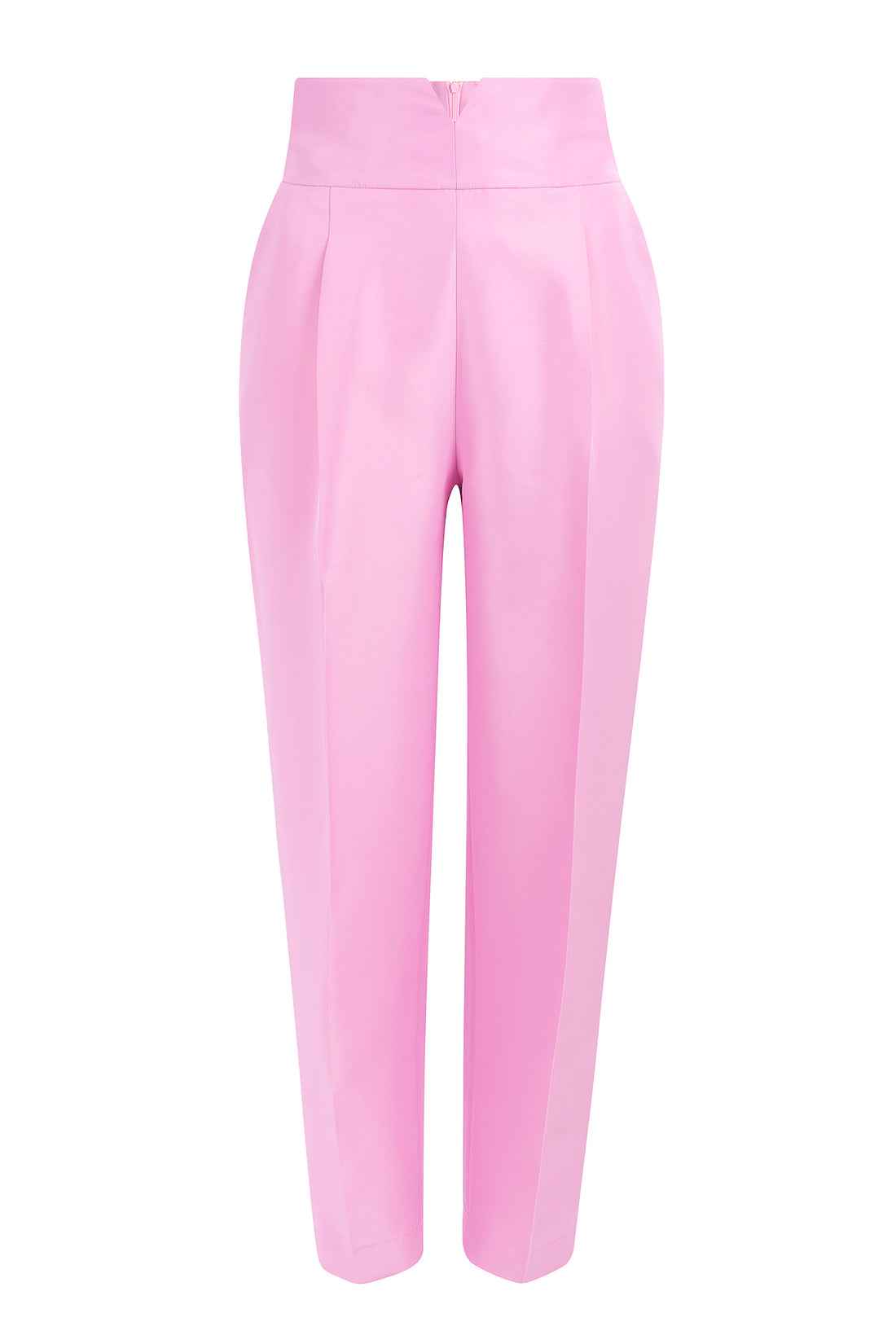 High-Waisted Structured Trousers with V-Detail