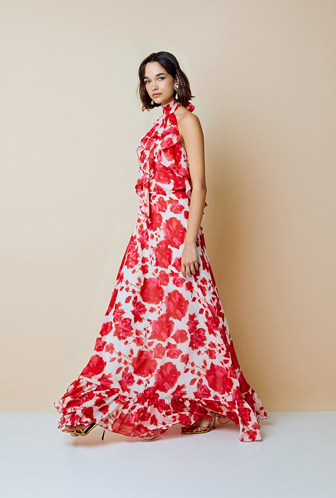 Floral Halter Maxi Dress