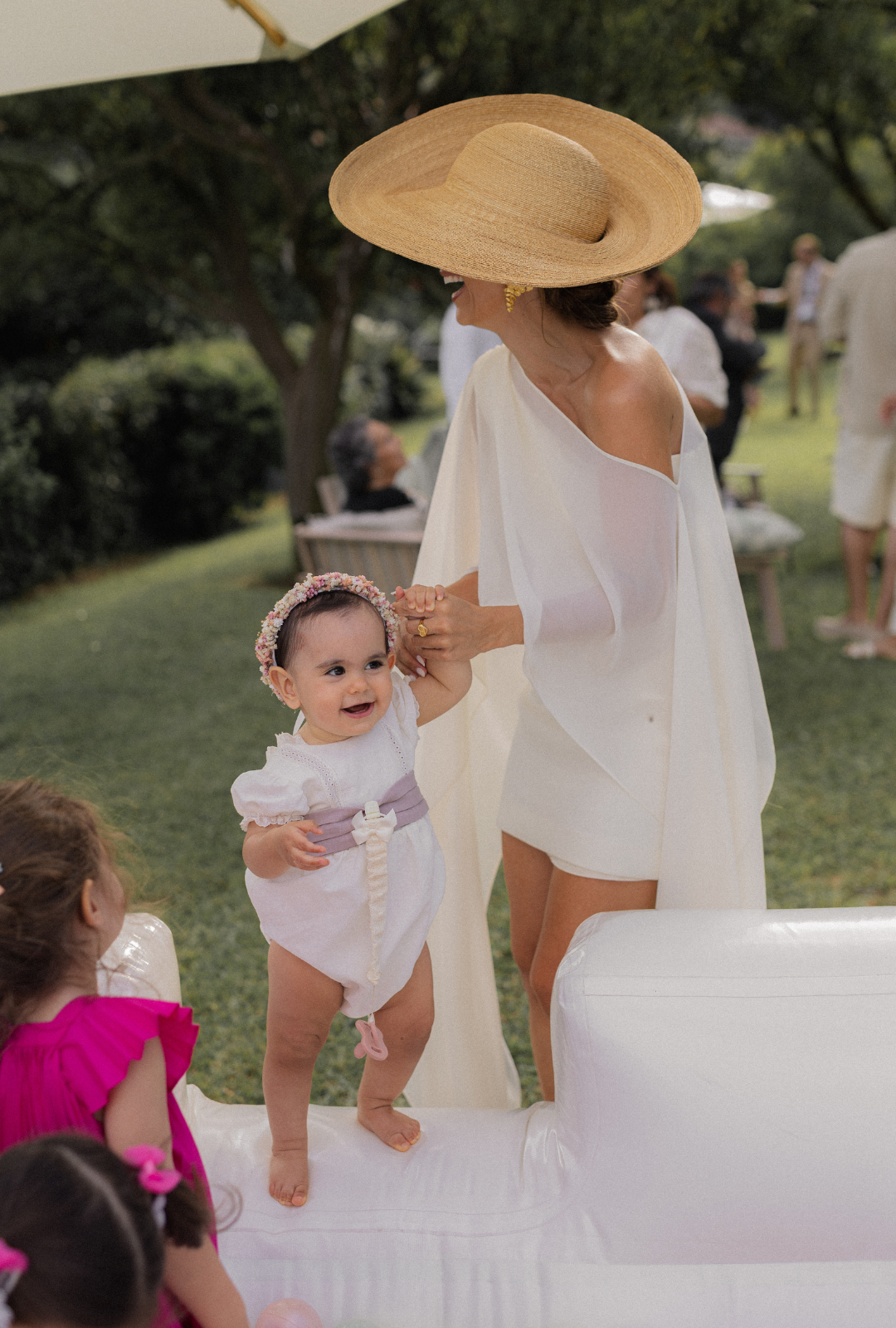 One Shoulder Mini Dress with Long Cape