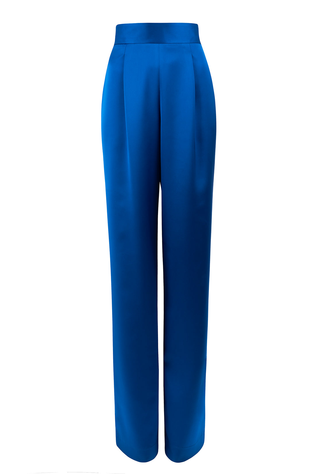 High-Waisted Satin Trousers