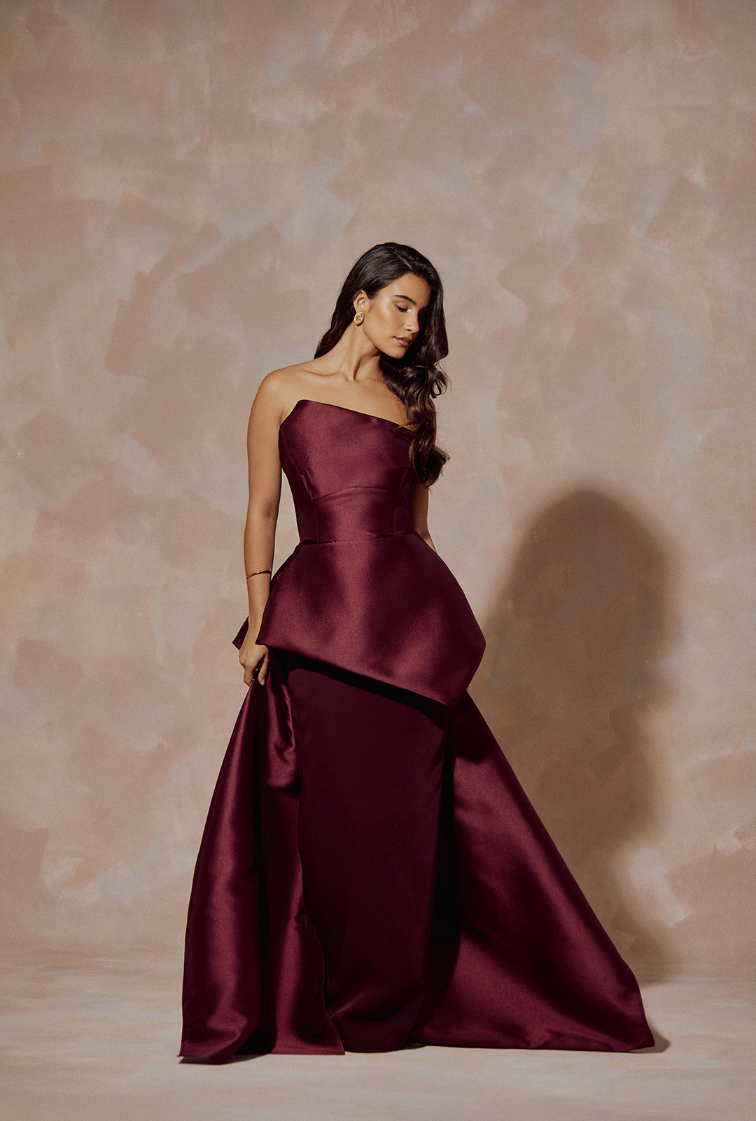 Asymmetric Mikado Corset Long Dress Asymmetric Mikado Corset Long Dress