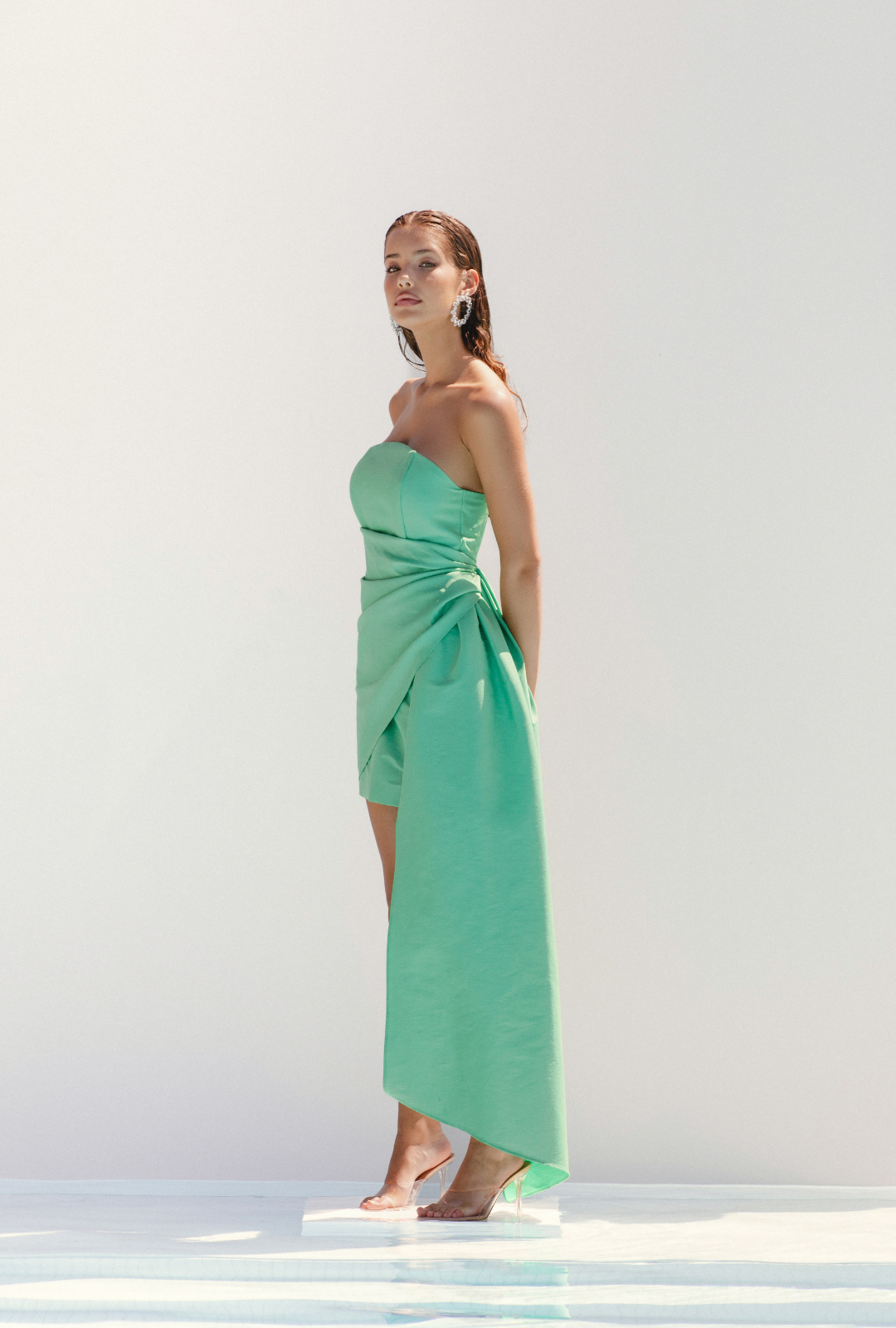 Draped Bandeau Mini Dress