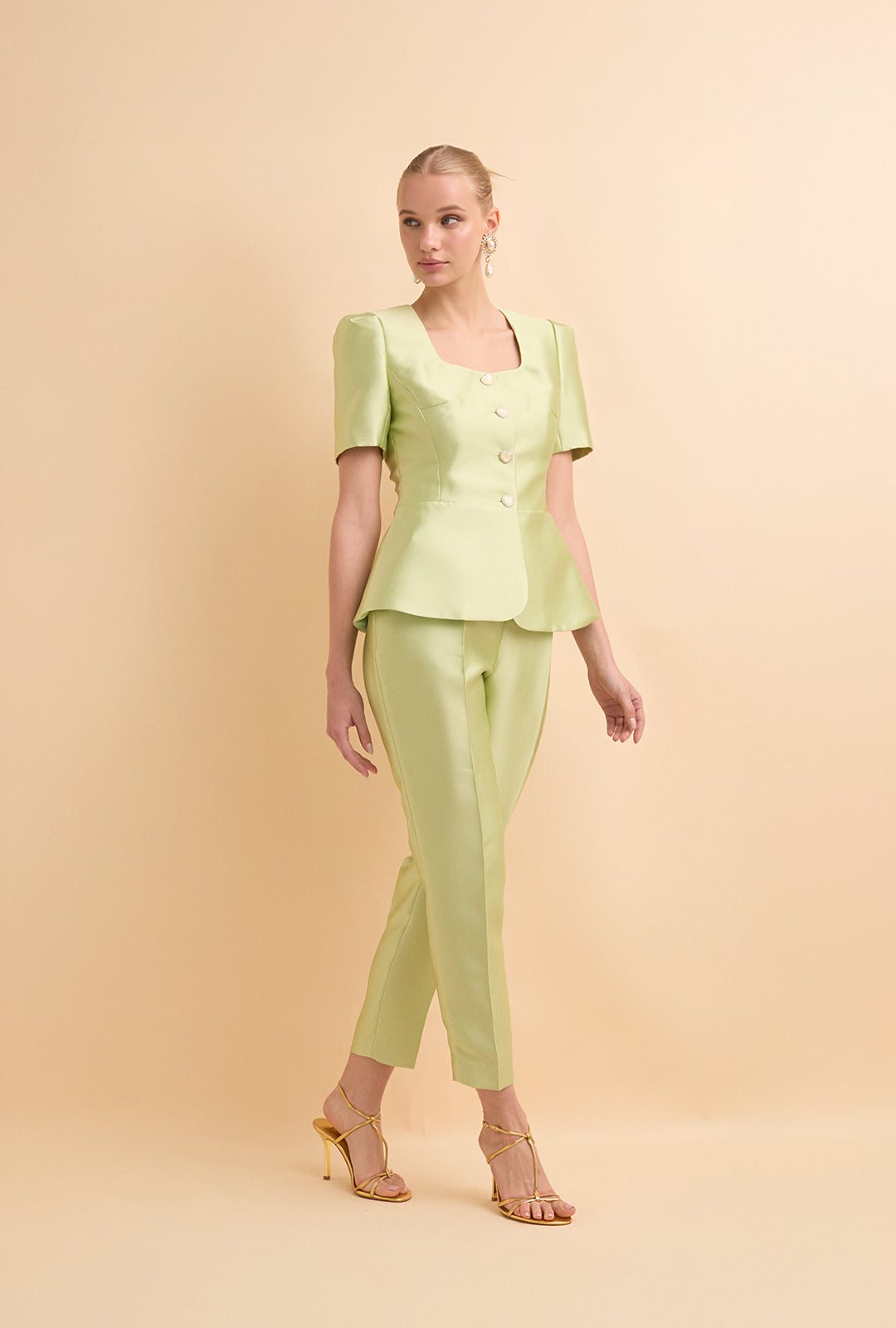 Mikado Blouse with Heart Shaped Buttons