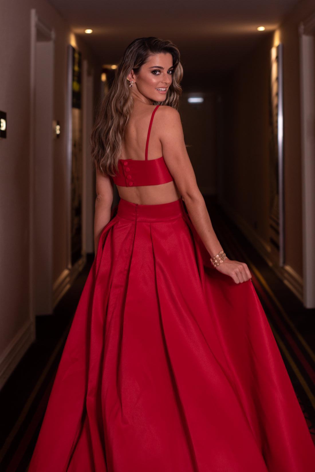 Pleated Maxi Skirt with Side Wrap Opening