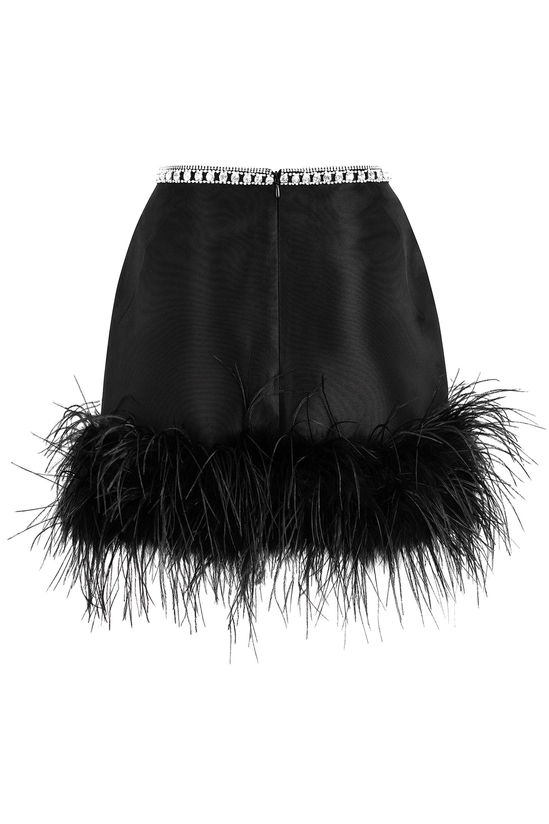 Feather Skirt with Rhinestone Embellishment