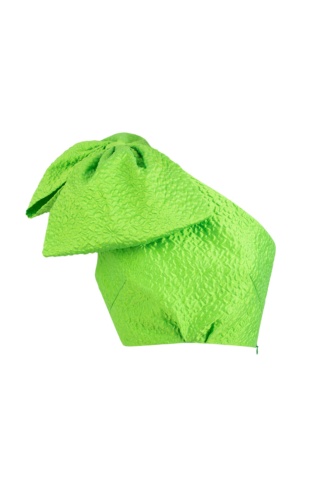 Asymmetrical Textured Top with Oversized Bow