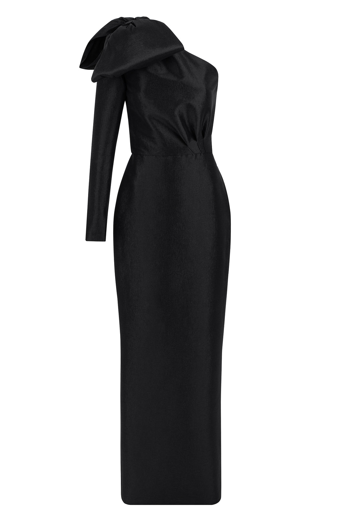 Long Taffeta Bow Gown