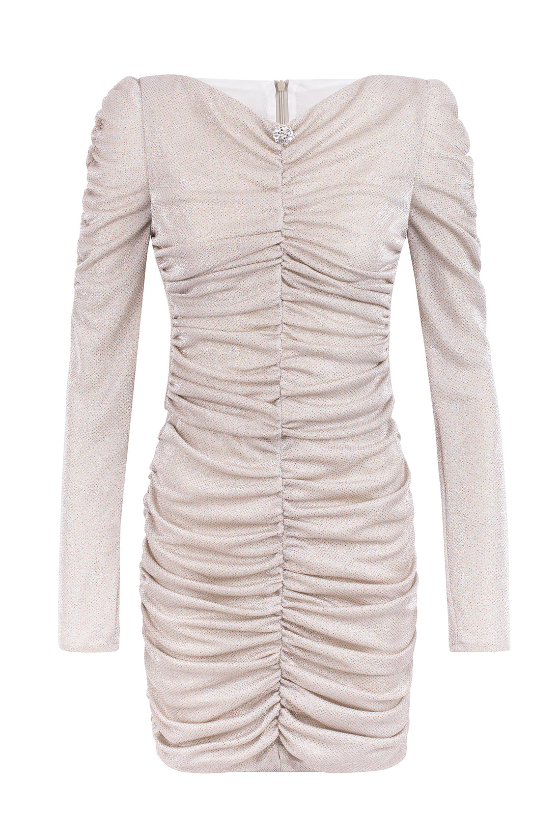 Mini Draped Dress with Micro Crystals