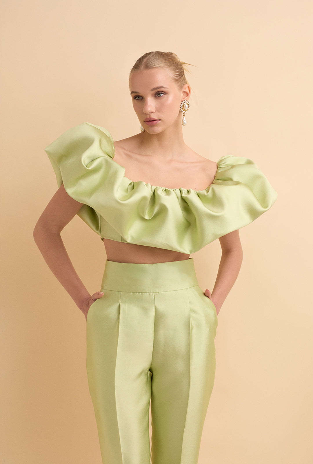 Off-Shoulder Mikado Top