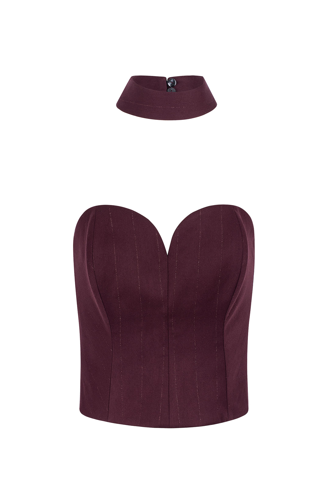 Pinstripe Corset with Removable Collar and Lurex Shine
