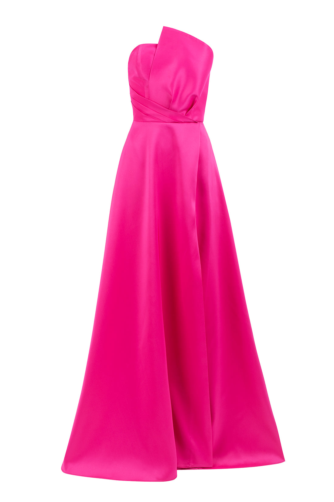 Off-shoulder gown with Pleated Detailing